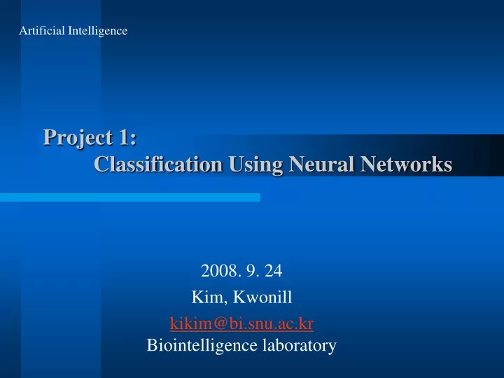 project 1 classification using neural networks