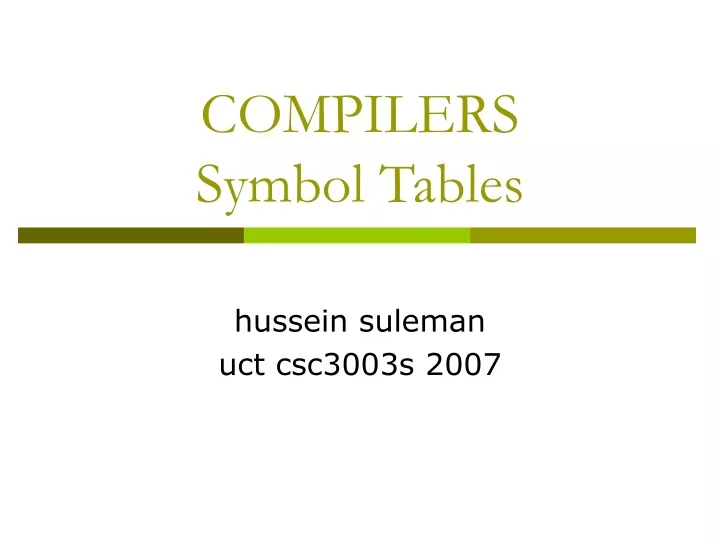 compilers symbol tables