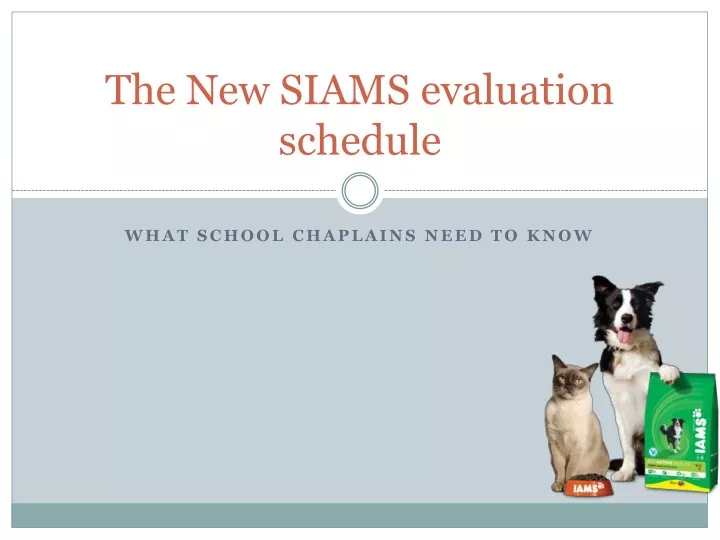 the new siams evaluation schedule