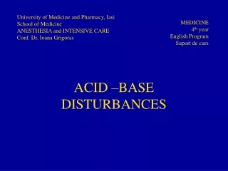 ACID –BASE DISTURBANCES