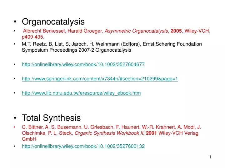 organocatalysis albrecht berkessel harald groeger