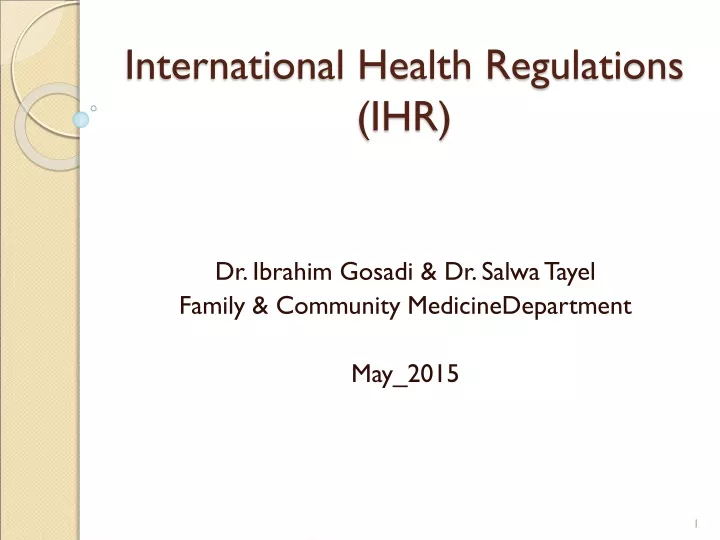international health regulations ihr