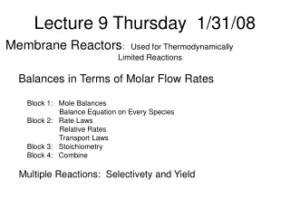 Lecture 9 Thursday  1/31/08