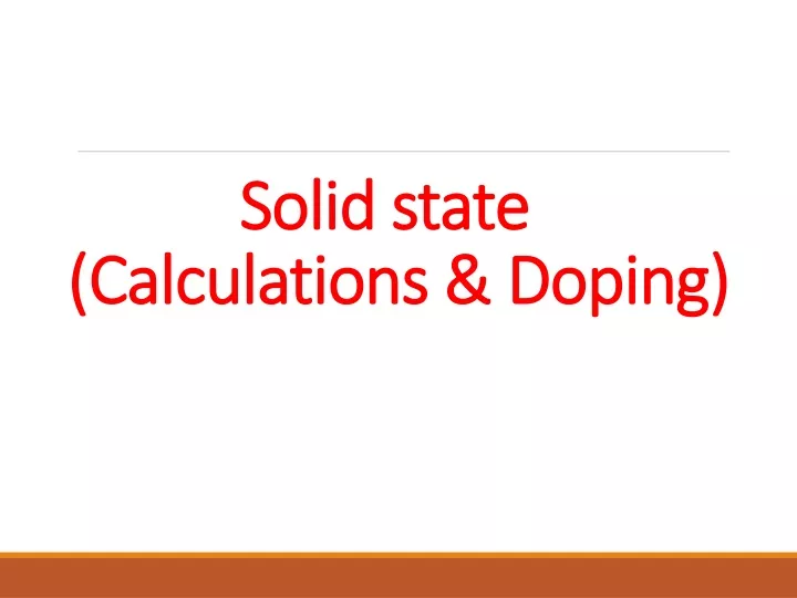 solid state calculations doping