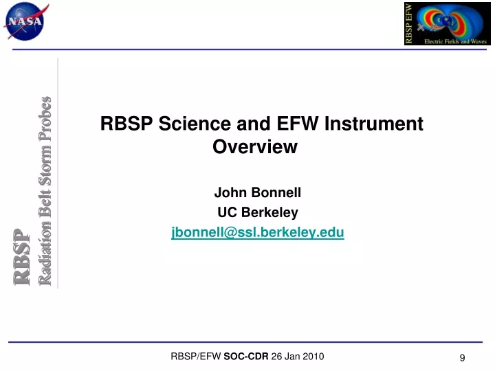 rbsp science and efw instrument overview