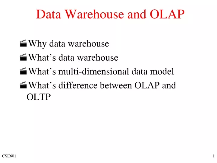 data warehouse and olap