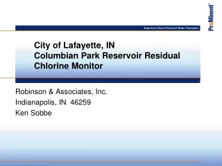 City of Lafayette, IN Columbian Park Reservoir Residual Chlorine Monitor