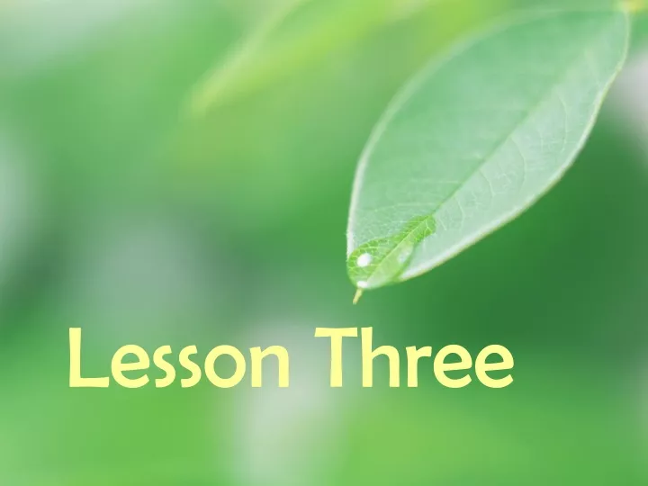 lesson three