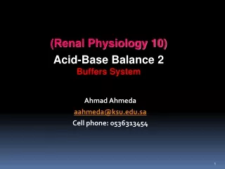 (Renal Physiology  10) Acid-Base Balance 2 Buffers System