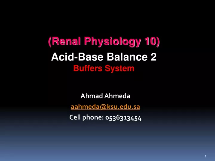 renal physiology 10 acid base balance 2 buffers