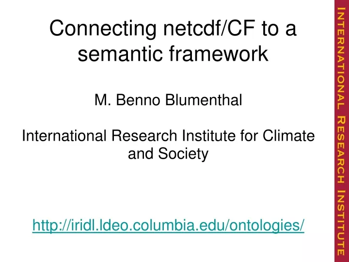 connecting netcdf cf to a semantic framework