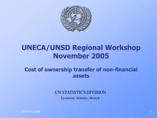UNECA/UNSD Regional Workshop November 2005 Cost of ownership transfer of non-financial assets
