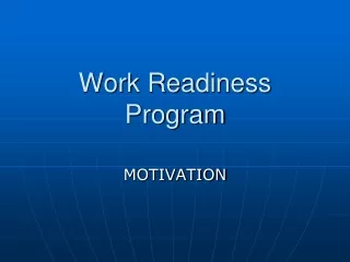 Work Readiness Program