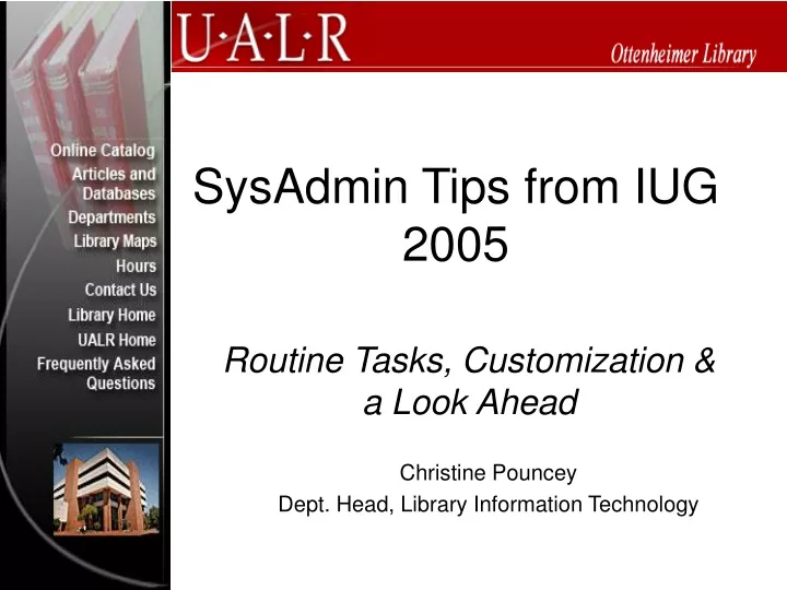 sysadmin tips from iug 2005