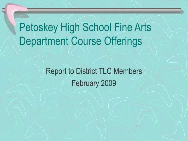 petoskey high school fine arts department course offerings