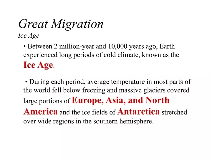 great migration ice age
