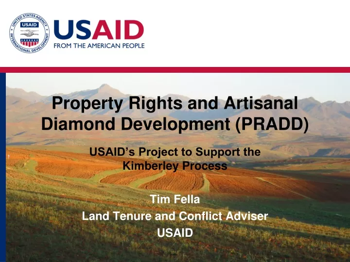 property rights and artisanal diamond development pradd