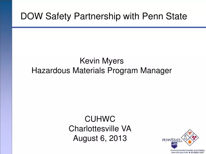 dow safety partnership with penn state