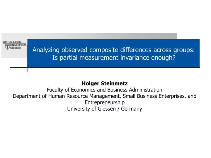 analyzing observed composite differences across groups is partial measurement invariance enough