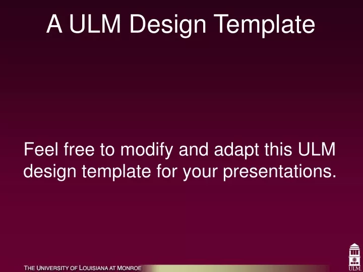 a ulm design template