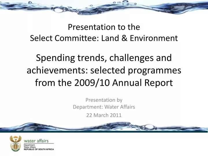 spending trends challenges and achievements selected programmes from the 2009 10 annual report
