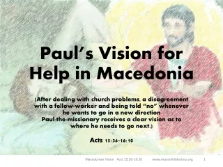 Paul’s Vision for Help in Macedonia