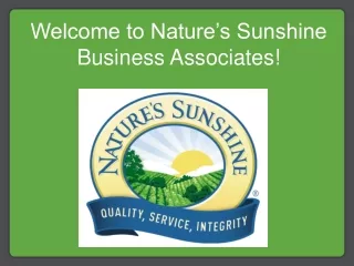 Welcome to Nature’s Sunshine Business Associates!
