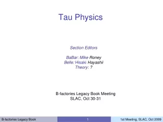 Tau Physics