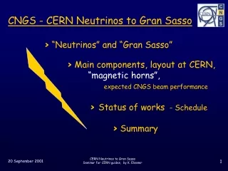 CNGS - CERN Neutrinos to Gran Sasso