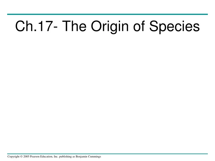 ch 17 the origin of species