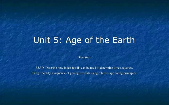 unit 5 age of the earth