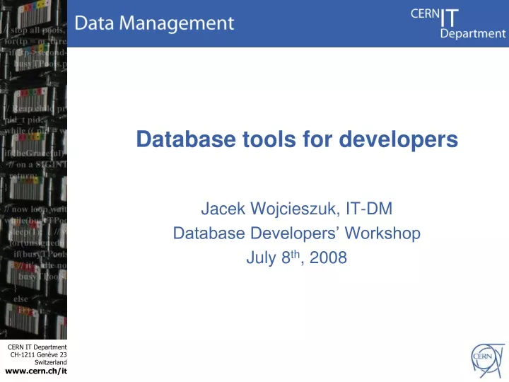 database tools for developers