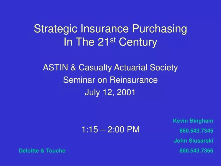 strategic insurance purchasing
