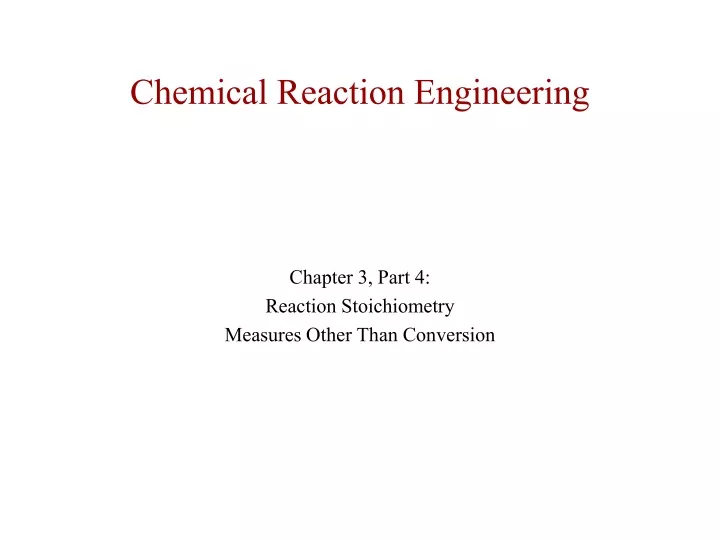 chemical reaction engineering