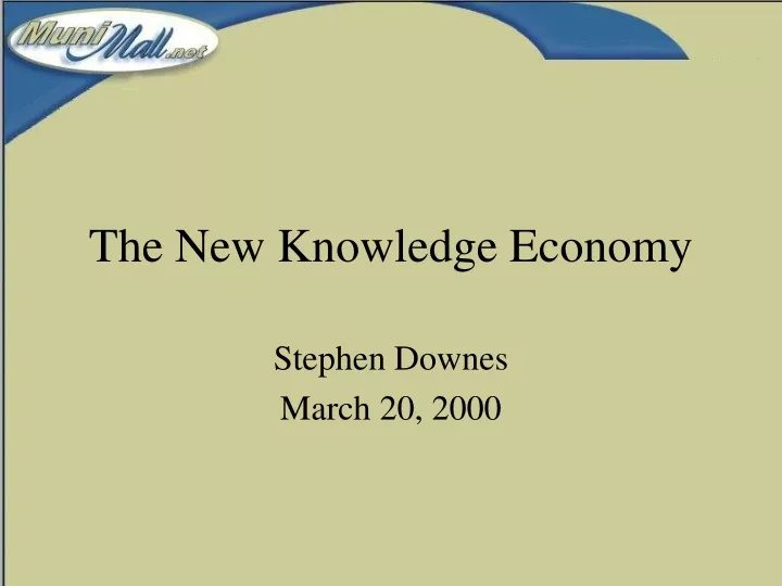 the new knowledge economy