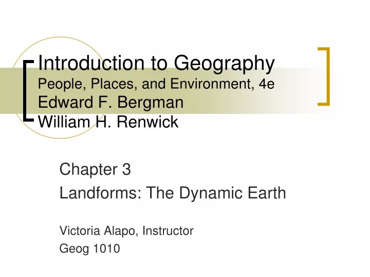 introduction to geography people places and environment 4e edward f bergman william h renwick