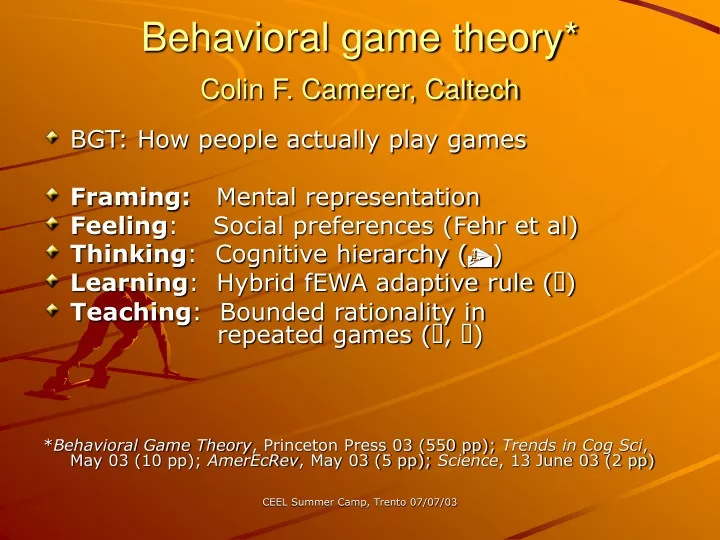 behavioral game theory colin f camerer caltech