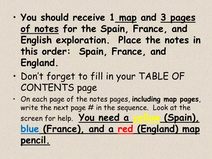 you should receive 1 map and 3 pages of notes
