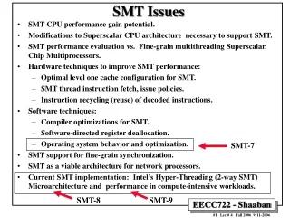 SMT Issues