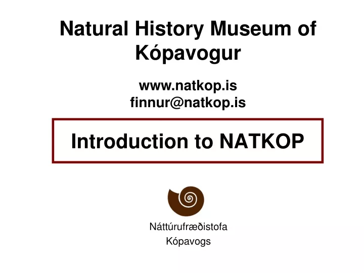 introduction to natkop