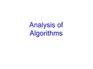 Analysis of Algorithms