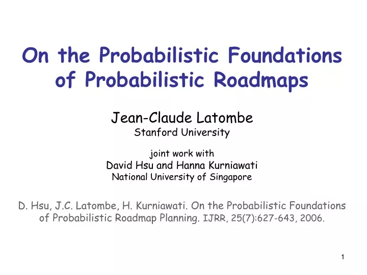 on the probabilistic foundations of probabilistic