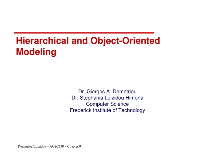 hierarchical and object oriented modeling
