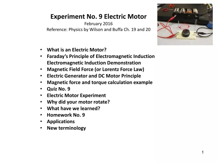 experiment no 9 electric motor february 2016