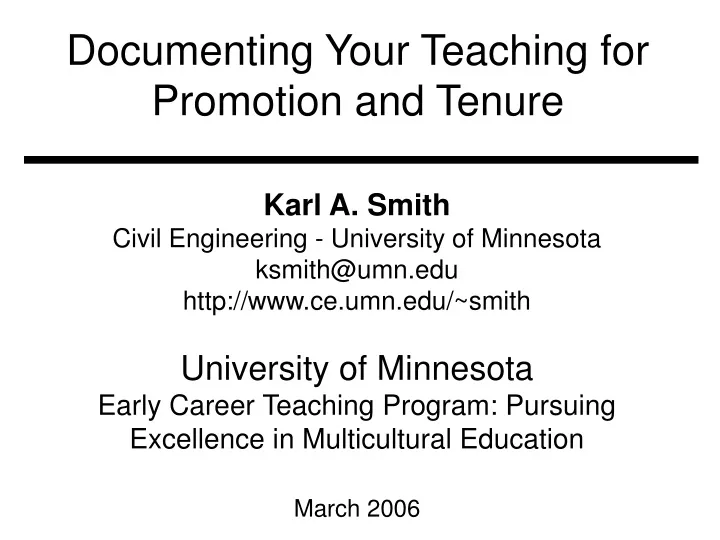documenting your teaching for promotion and tenure