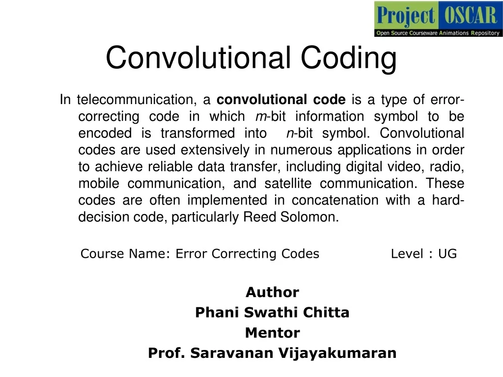 PPT - Convolutional Coding PowerPoint Presentation, free download - ID ...