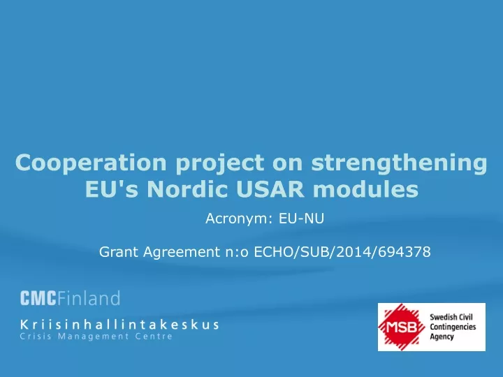 cooperation project on strengthening eu s nordic
