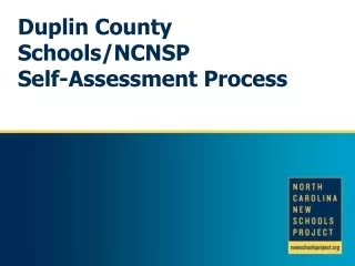 Duplin County Schools/NCNSP                Self-Assessment Process