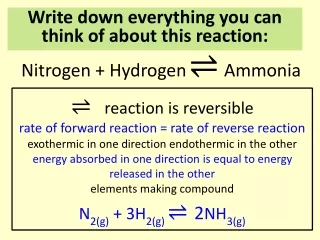 Write down everything you can think of about this reaction: