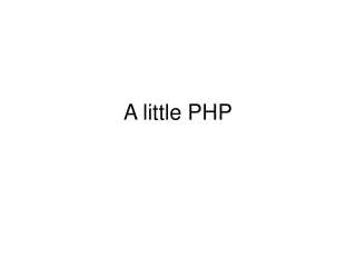 A little PHP